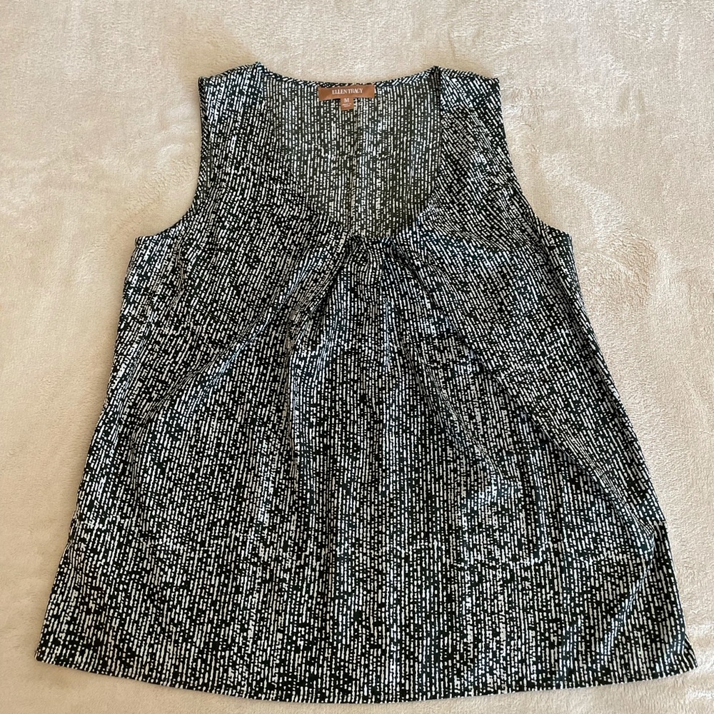 Ellen Tracy Pleated Sleeveless Top - Size M - Picture 6 of 11